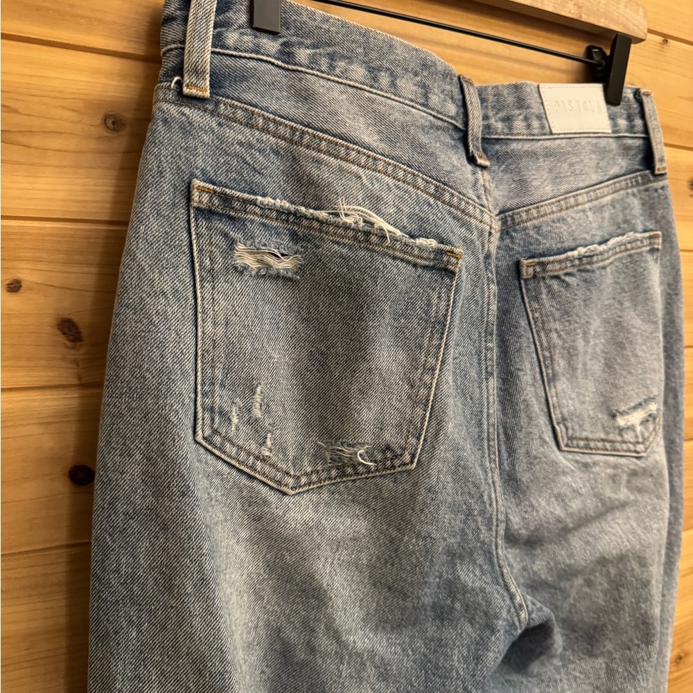 Pistola 28/6 High Rise Cassie Distressed Raw Edge Hem Hemp Cotton Blend Jeans - Picture 10 of 14
